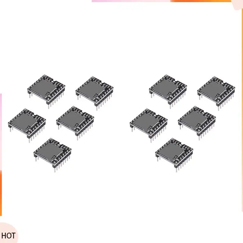 News 10Pcs YX5200 MP3 Player Audio Module MP3 Voice Decode Board Supporting TF Card U-Disk IO/Serial Port/AD