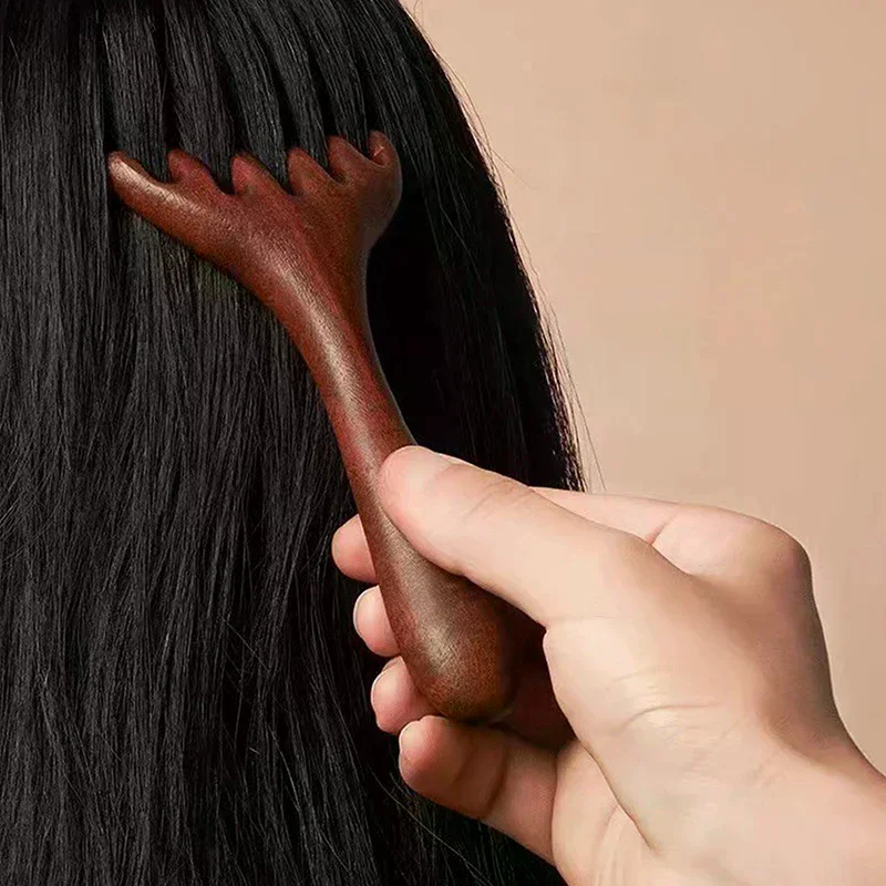 /YOV/Wide Tooth Long Handle Comb Meridian Tool Back Scratcher Spa Handheld Meridian Massage Comb Hair Care