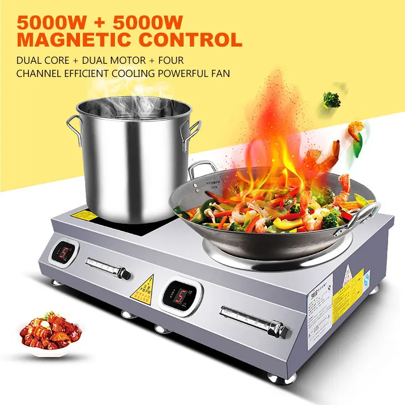 Commercial Double Stove Induction Cooker Hotel School Canteen Cooking Machine Industrial Household Electric Stove WM-552K