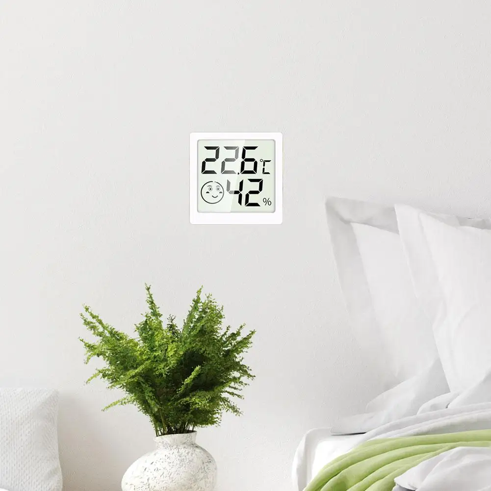 جهاز قياس الحرارة الرقمي LCD صغير، جهاز قياس درجة حرارة الغرفة الداخلية، جهاز قياس الرطوبة، محطة الطقس