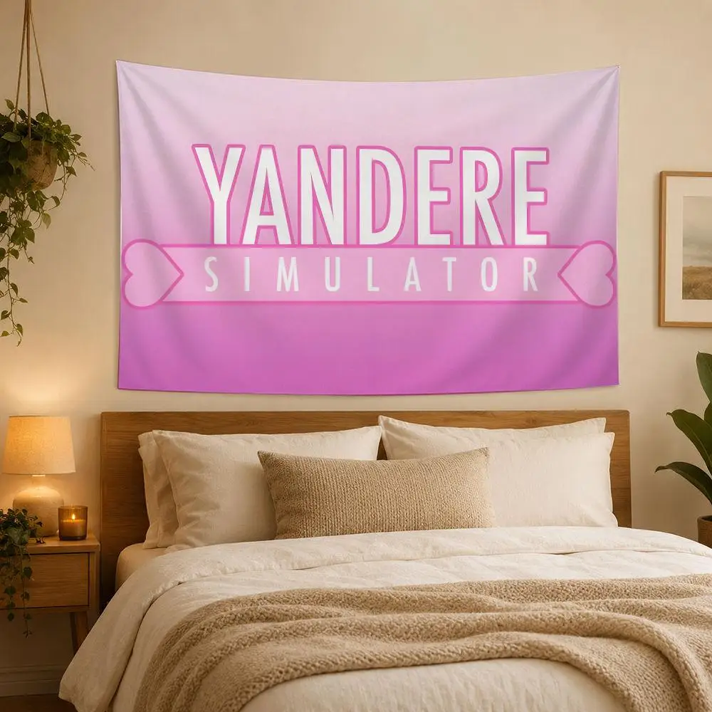 Y-yandere S-simulator Game Tapestry House Bedroom Living Bar Garden Microfiber Decoration Background