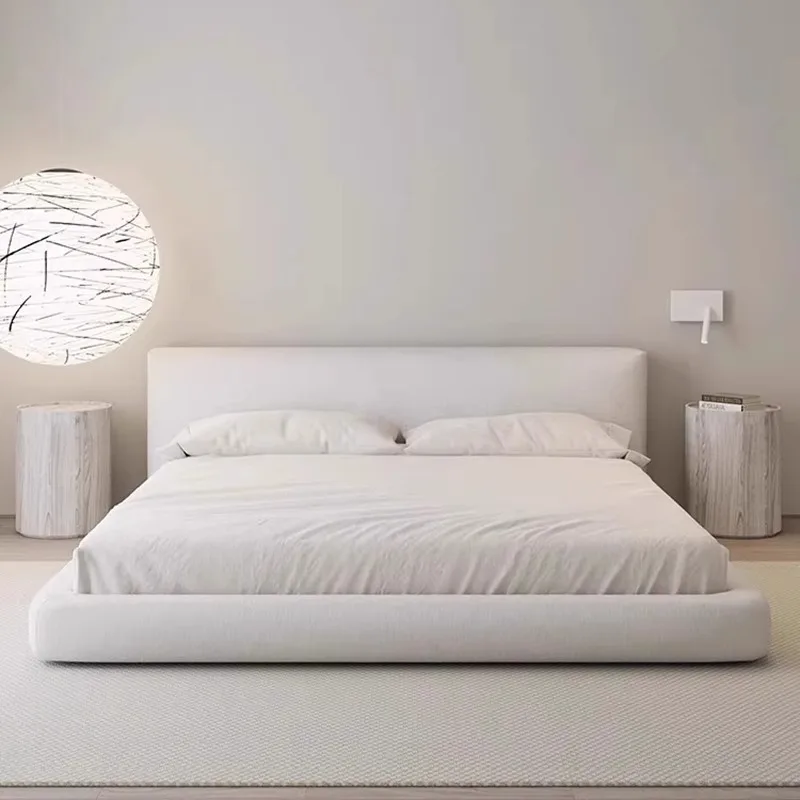 

White Backrest Luxury Double Bed Storage Wood Frames Bedroom Double Bed Twin Queen Japanese Cama De Casal Home Furniture