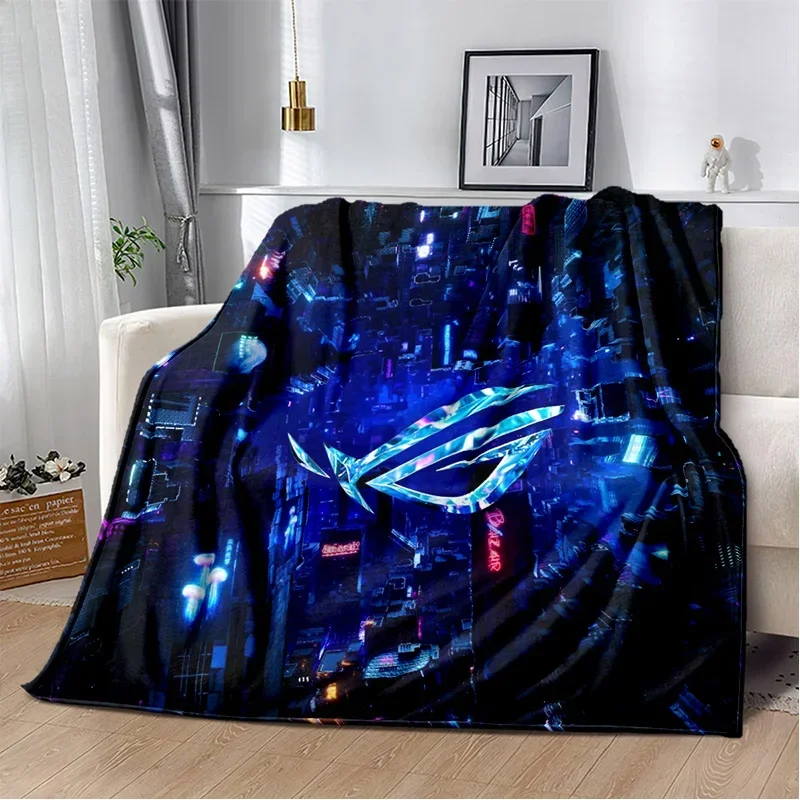 Soft and Warm Flannel Throw Blanket with Republic of Gamers Design – Customizable for Camping, Picnic, noon break,sheet,gift a21