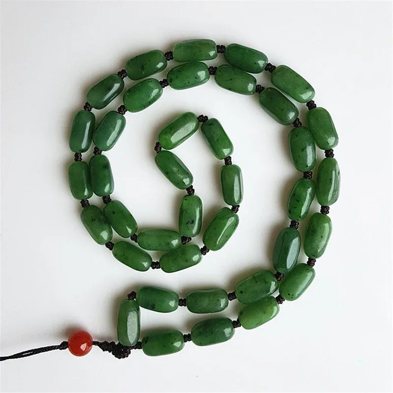 Xinjiang Hetian Colar de Jade para Homens e Mulheres, Cordão Verde Espinafre, Corrente Pingente Natural, JadeaGoods