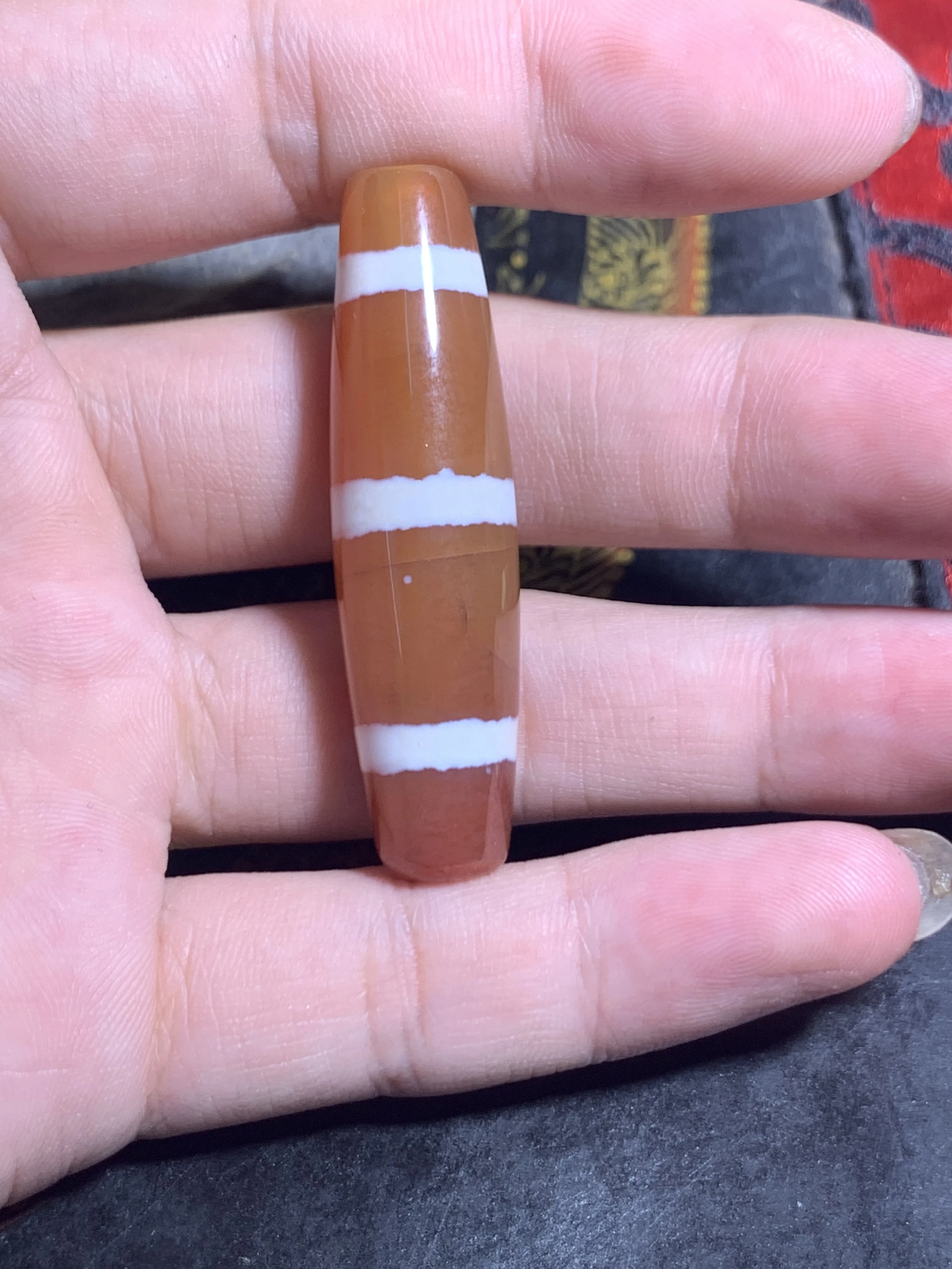 1pcs/lot Natural Agate Three-line Dzi red white weathering pattern Taiwan craftsmanship Men's and women's models diy pendants