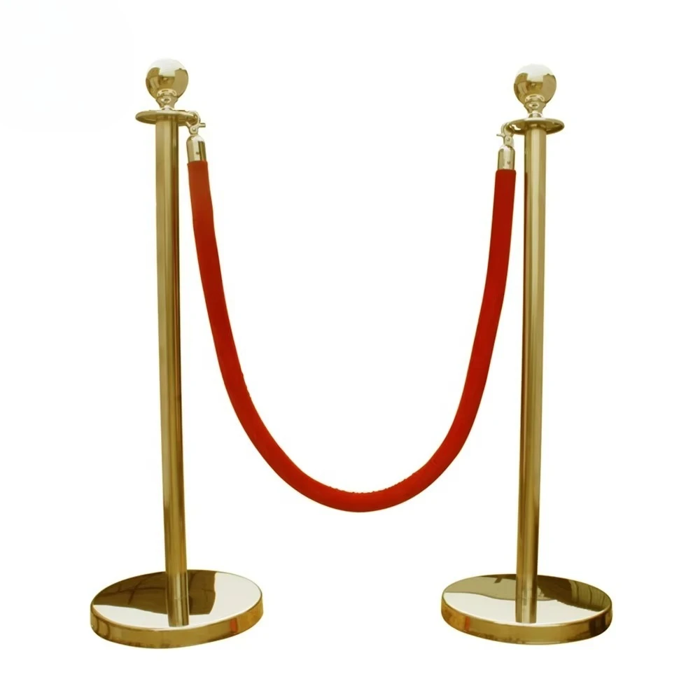 Wedding Supplies Queue Rope Barrier Red Carpet Gold Post Stanchions