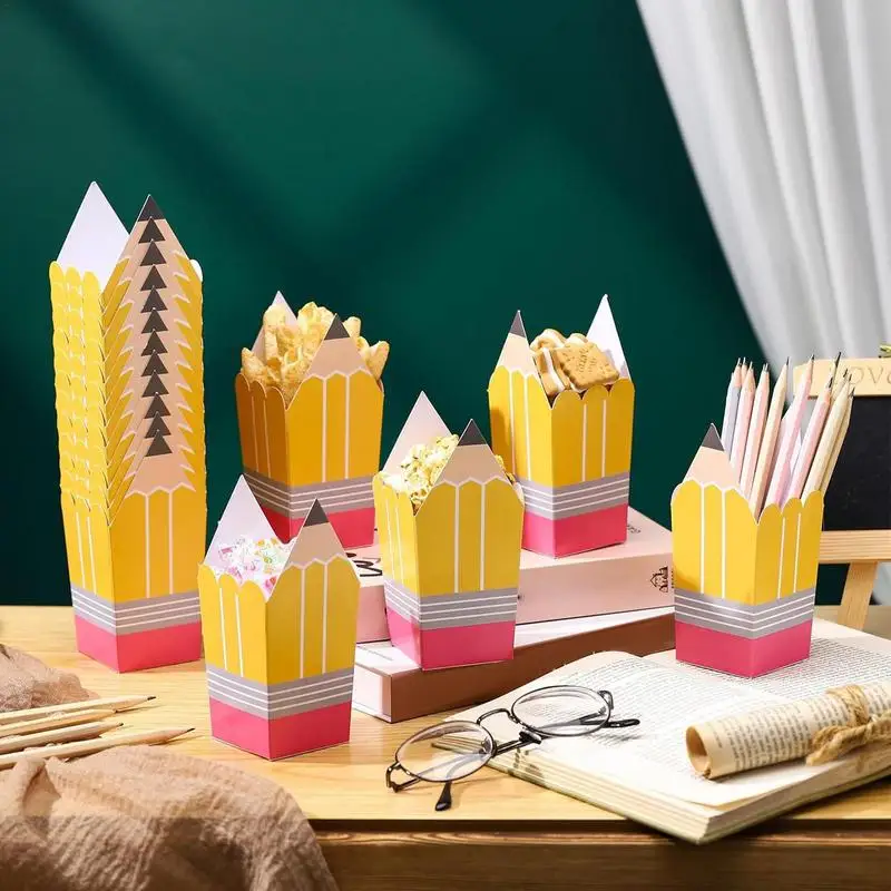

Pencil Popcorn Boxes Pencil Boxes Snack Holders Desktop Pen Organizer Stationery Storage Classroom Decoration For Popcorn