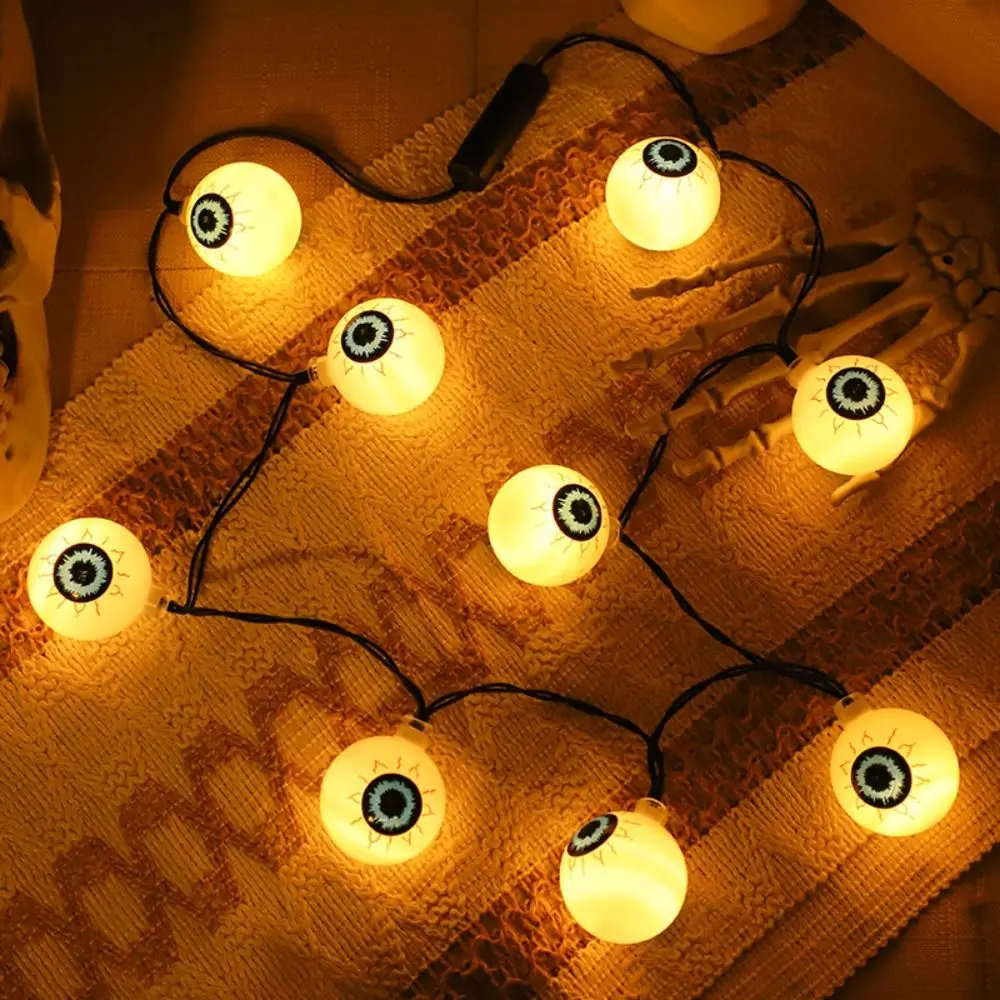 

Plastic LED Skull Necklace Light String Colorful Creative Festival Flower Ring Light Hanging Funny Pumpkin Garland Lights Gift