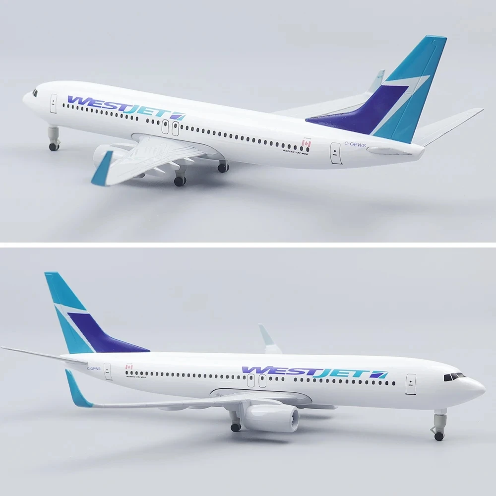 Plane Model Building Kit B737 WESTJET 737 Canada Airline Airplane Model Toy 1/400 Alloy Metal Air Plane w Wheels For Gift Collec