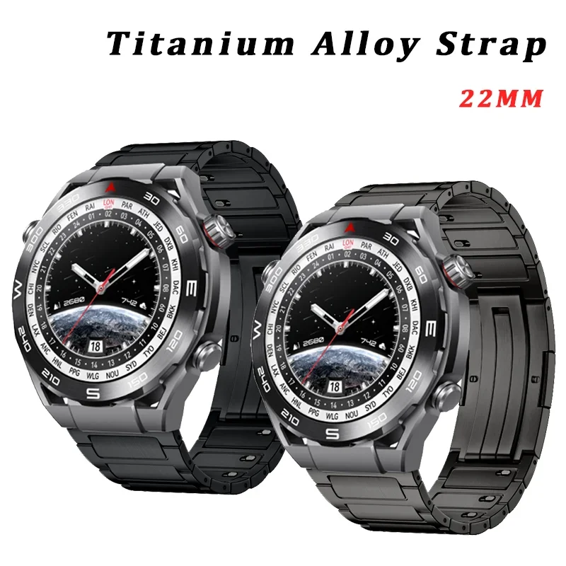 

Luxury Titanium Alloy Strap For Huawei Watch GT5 Pro 46mm Metal Bracelet For Huawei Watch GT5 22mm Business Band Correa