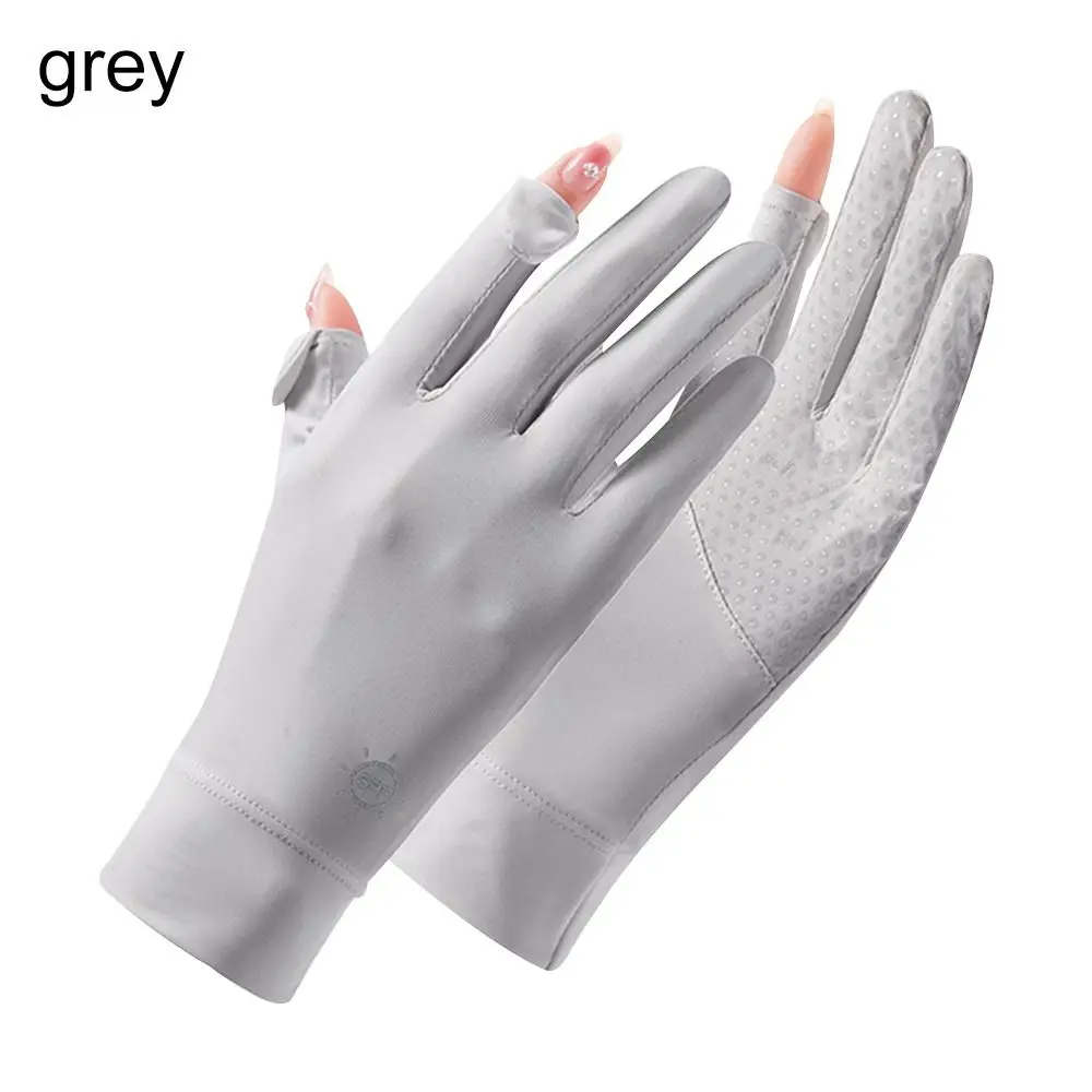 

Non Slip Summer Anti-UV Mittens Sunscreen Gloves Women Gloves Ice Silk Gloves