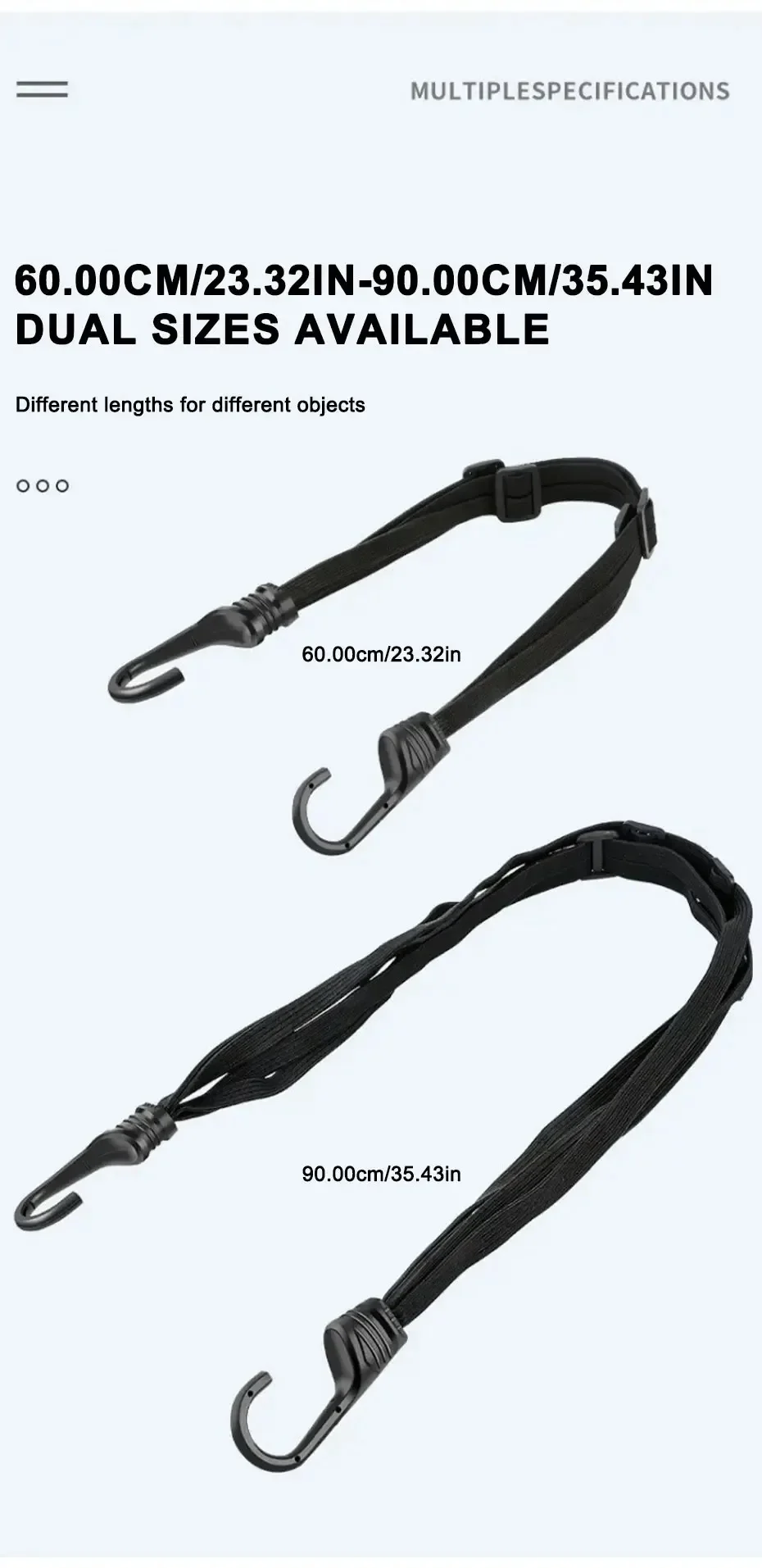 Motorrad-Rücksitz-Helmhalterung, Elastisches Seil, Motorradhelm-Fixiergurt, Verstellbarer Befestigungsgurt, 60cm/90cm – Detail 4