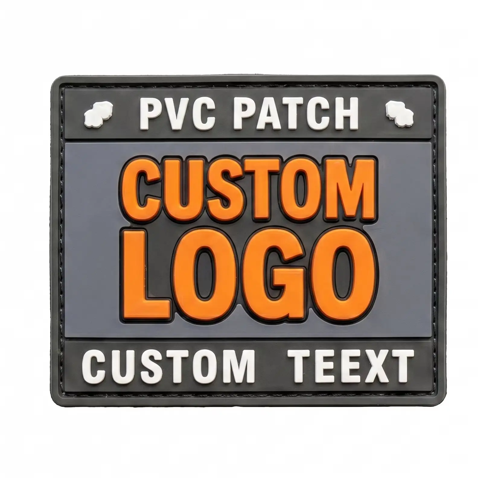 Personalized Logo Rubber PVC Clothing Patch 3D Iron on Patch Self Adhesive Appliques Badge PVC Patches for Hat Hook and Loop view 6