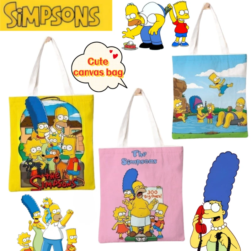 

Модная холщовая сумка The Simpsons Bart Maggie, удобная для прогулок, вместительная сумка через плечо и ручная сумка.