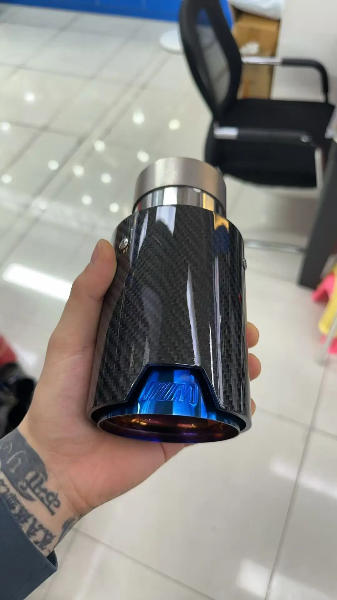 High-Quality Factory Customization Stainless Steel Burnt Blue Exhaust Tip for 63MM IN-89MM OUT