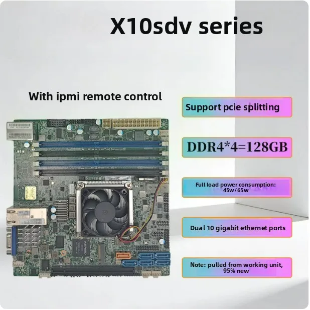 X10SDV-4C-TLN2F Mini-ITX Xeon D-1521 4C 8T Dual 10GbE IPMI NAS Server Motherboard