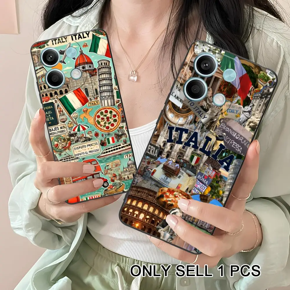 

Italy Flag Phone Case for Xiaomi Redmi Note 15 14 13 12 11 S Pro Plus 4G 5G Soft TPU Shockproof Cover