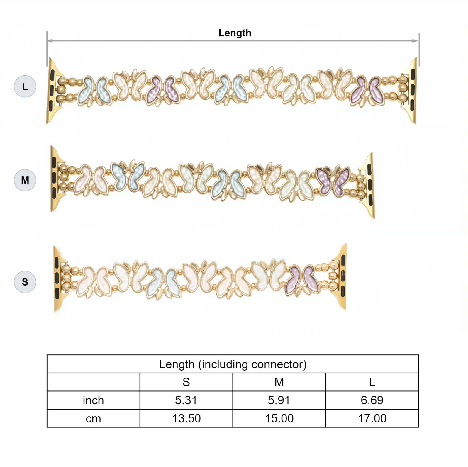 حزام سوار مرن على شكل فراشة لساعة أبل S10 42/46 ملم 38/40/41-45 لسلسلة IWatch Ultra 9 8 7-4 حزام نسائي أنيق