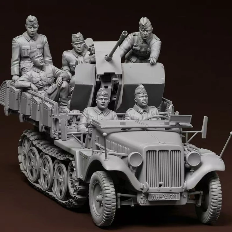 Kits de modelos de figuras de resina 1/35, SdKfz.10/4 para 2cm FlaK 30 Crew Vol.1, miniaturas militares, 6 figuras sin montar y sin pintar, 1109
