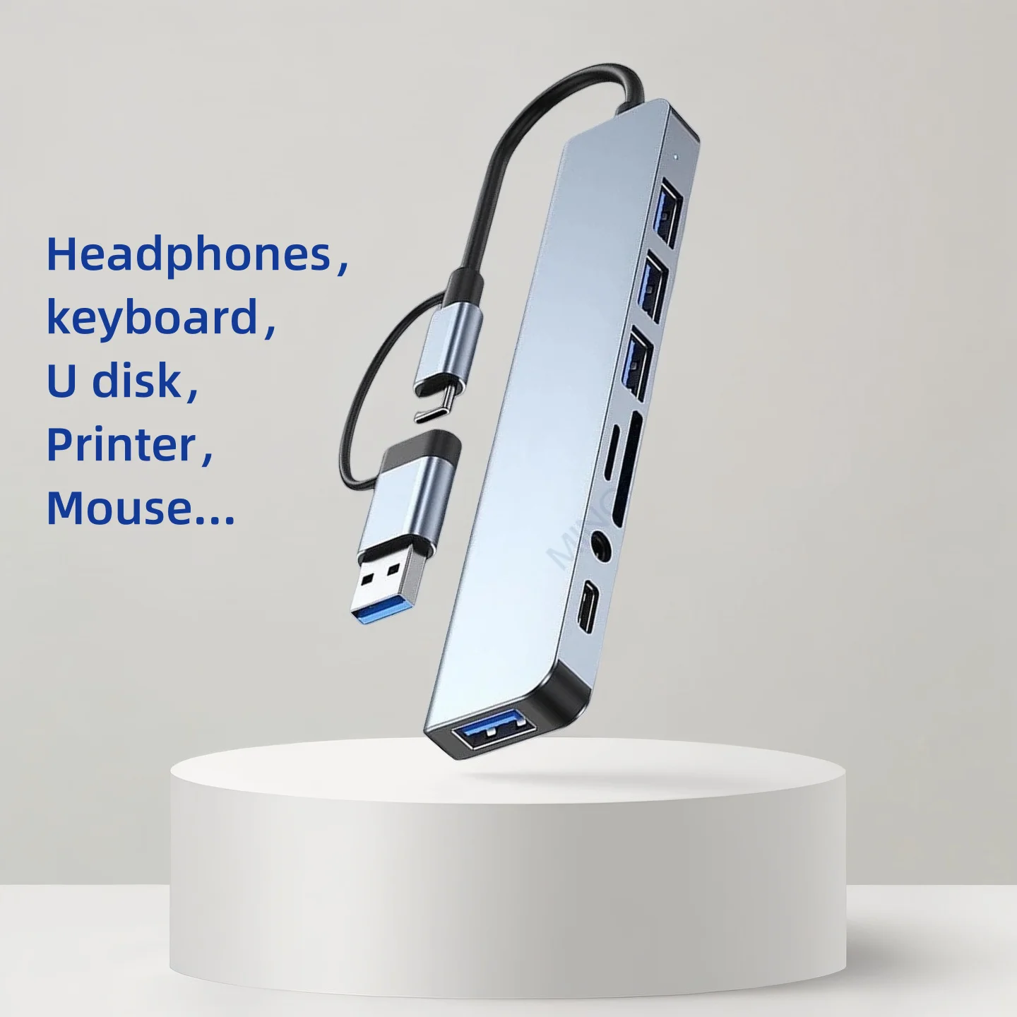 

MINGCVIL 8 In 2USB-C Hub With 3.0 SD/TF Card Reader Multi-Port Adapter For Laptop Tablet Phone TypeC Docking Station For Office