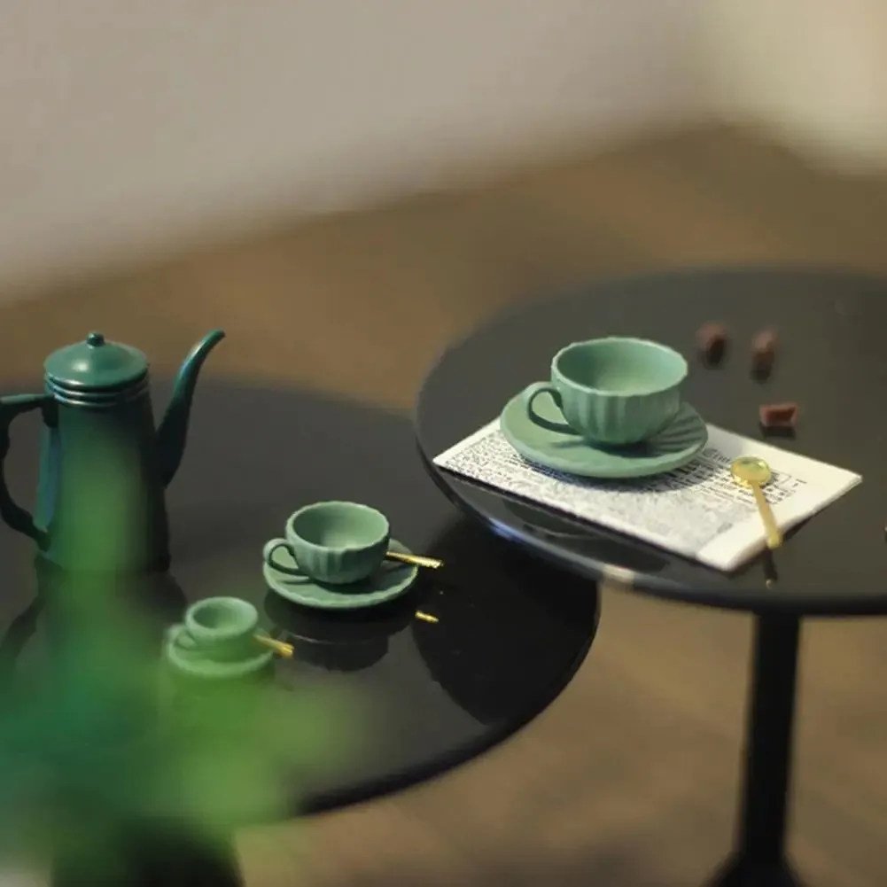 1 Set Miniatur-Tassenlöffel, hohe Reduktion, verformungssicher, Szenenmodell, Puppenhaus, Kaffeetasse für Unterhaltung