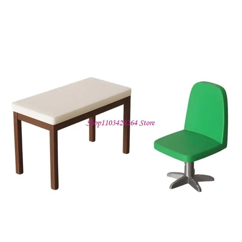 1/12 Scale Mini Desk Chair Set Premium Materials Realistic Office Environment Simulation