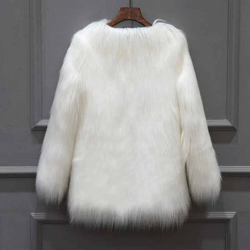 

Осень-зима, женское высококачественное пальто из искусственного меха, 2022, женская модная меховая куртка с длинными рукавами, корейская женская плюшевая верхняя одежда с круглым вырезом