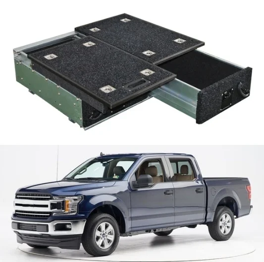 

Stainless Steel Off-road Outdoor Camping Storage Rear roller Drawer System Tool Box for Ford F series/F150/F250/F350