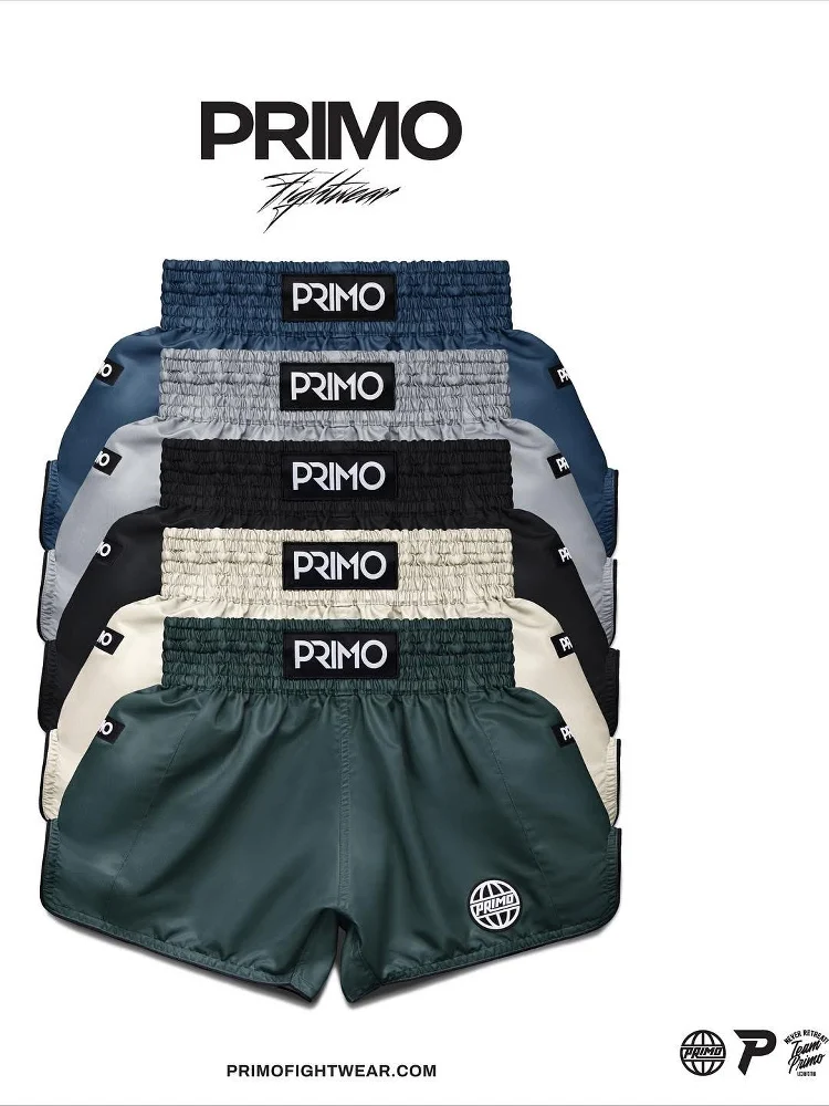 Primo Boxing Shorts Martial Arts Training Shorts Men Women Polyester Fabric Micro Stretch for Muay Thai And Mixed Martial Arts