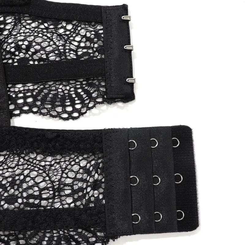 Beauwear Contrast Lace Push Up Bras Elegant Rhinestone Straps Scallop Trim Bra for women 80B 85B 90B 95B-137