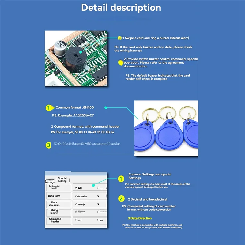 

A25P USB RFID-считыватель модуля ID Card + IC Card Reader 13,56 МГц 125 кГц Устройство чтения смарт-карт RS232 Поддержка Windows Система Linux