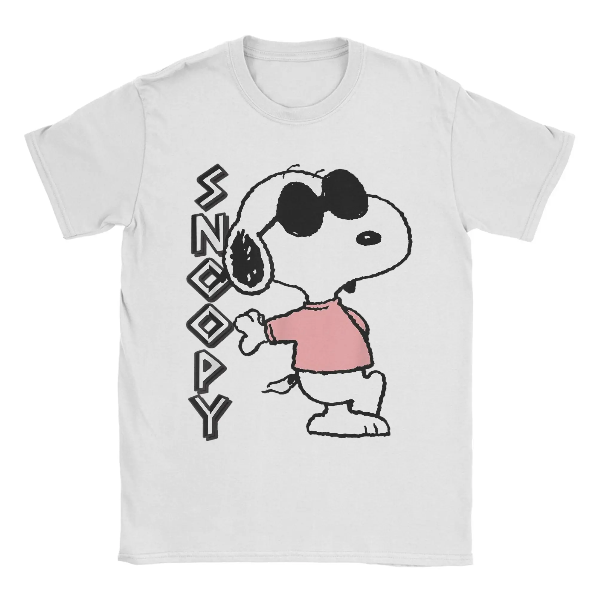 Camiseta Peanuts Snoopy Joe Cool para hombre, ropa de algodón, camisetas divertidas de manga corta con cuello redondo, camisetas recién llegadas