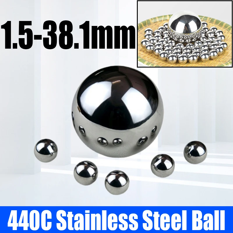 

1-100PCS Solid 440C Stainless Steel Ball G10 High Precision Bearings Roller Beads Smooth Steel Beads Bearing Ball Dia 1.5-38.1mm