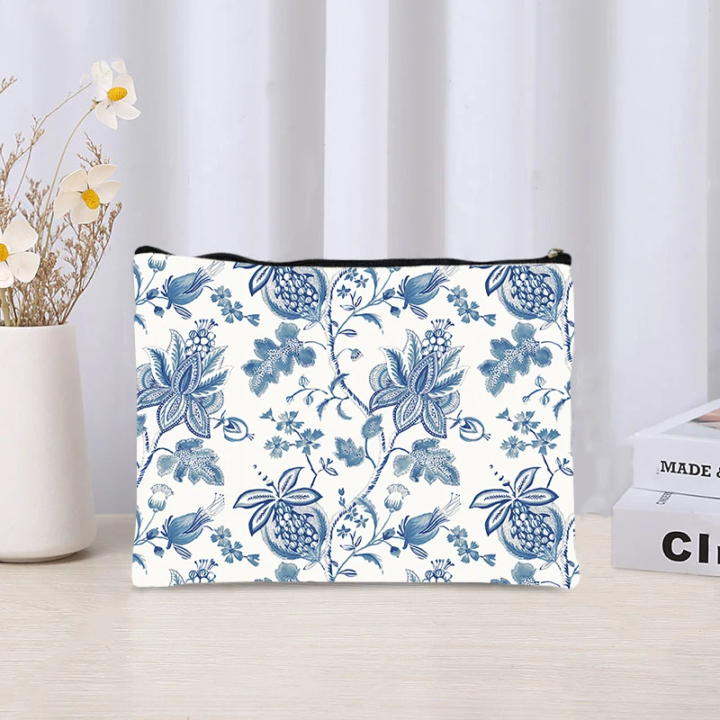 Chinoiserie Makeup Pouch Luxury Women Make Up Bag Travel Perfume Lipstick Storage Bags Trendy Portable Cosmetic Organizer Clutch