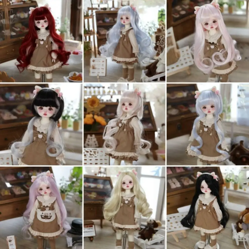 Multicolor Bjd Doll Wig High Temperature Fiber Curly Hair BJD SD Doll Hair Handmade Cute Bjd Wig Accessories Kids Girls Toys