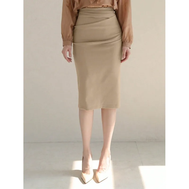 

2025 European and American mature Korean drama half skirt summer women's style T-shirt half skirt pear shaped matcha