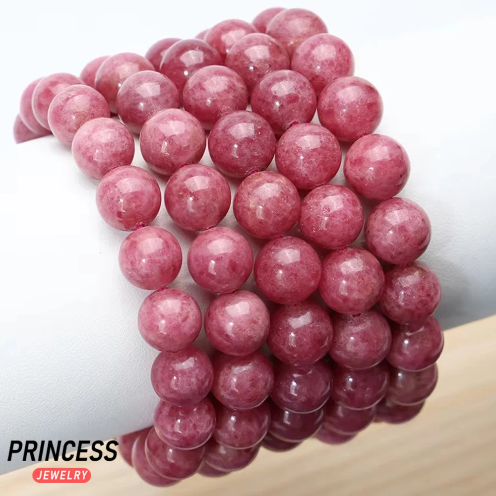 A++ Natural Red Rhodonite 9-12mm Elastic Bracelet Loose Beads for Jewelry Making DIY Necklace Pendant Or Surprise Gift