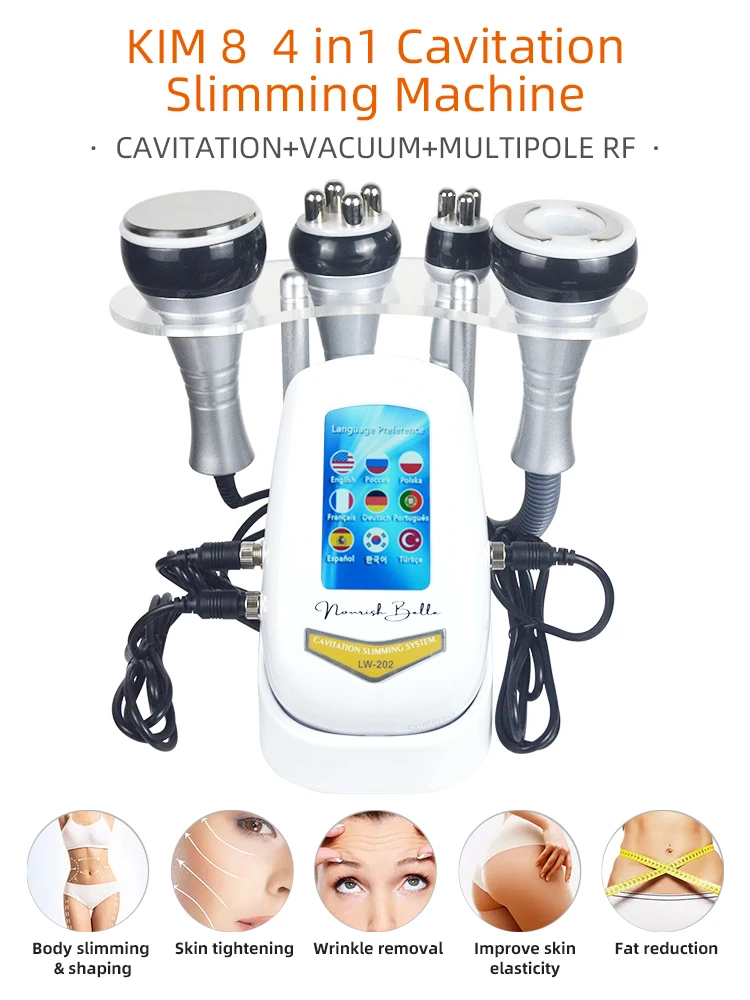 Machine amincissante à Cavitation ultrasonique 4 en 140K, appareil de beauté, masseur Facial, raffermissement de la peau, Lifting du visage, aspiration sous vide