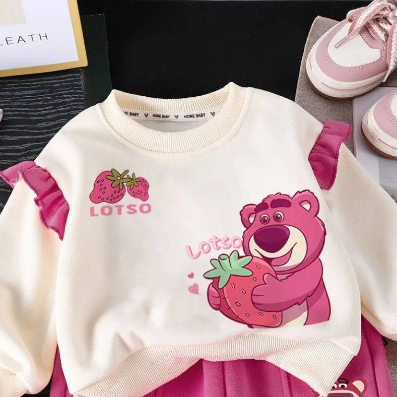 سويت شيرت ديزني كارتون لطيف للبضائع لوسو للفتيات، أزياء أنيقة للخريف، بلوزة حلوة بسيطة ومتعددة الاستخدامات