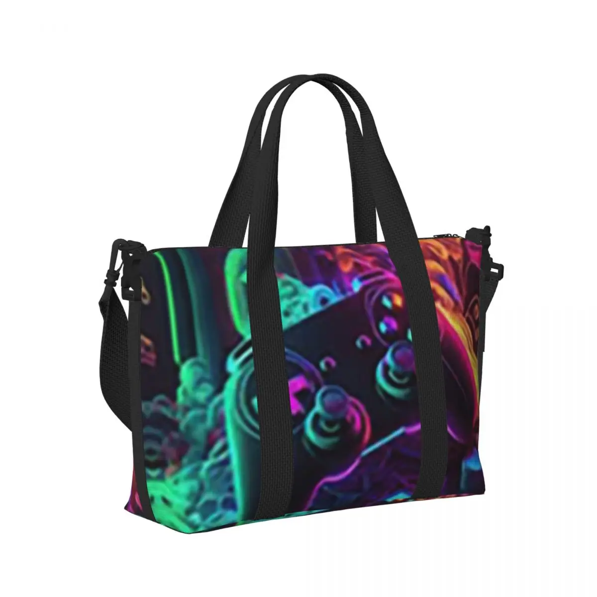 

Пляжная дорожная сумка с принтом игровой консоли, большая вместительная сумка-тоут для спортзала, спортивная женская дорожная сумка для покупок