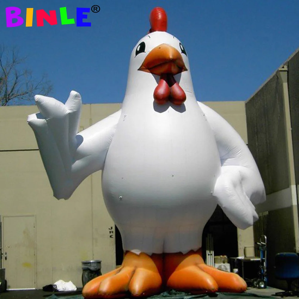 

Hot Sale White Giant Inflatable Chicken Balloon Chicken Mascot For Advertising