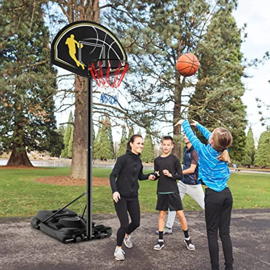 Portable Basketball Hoop for Outdoor and Indoor Use 4.2510FT 12Level Adjustable Height with 44Inch Shatterproof Backboard Filla