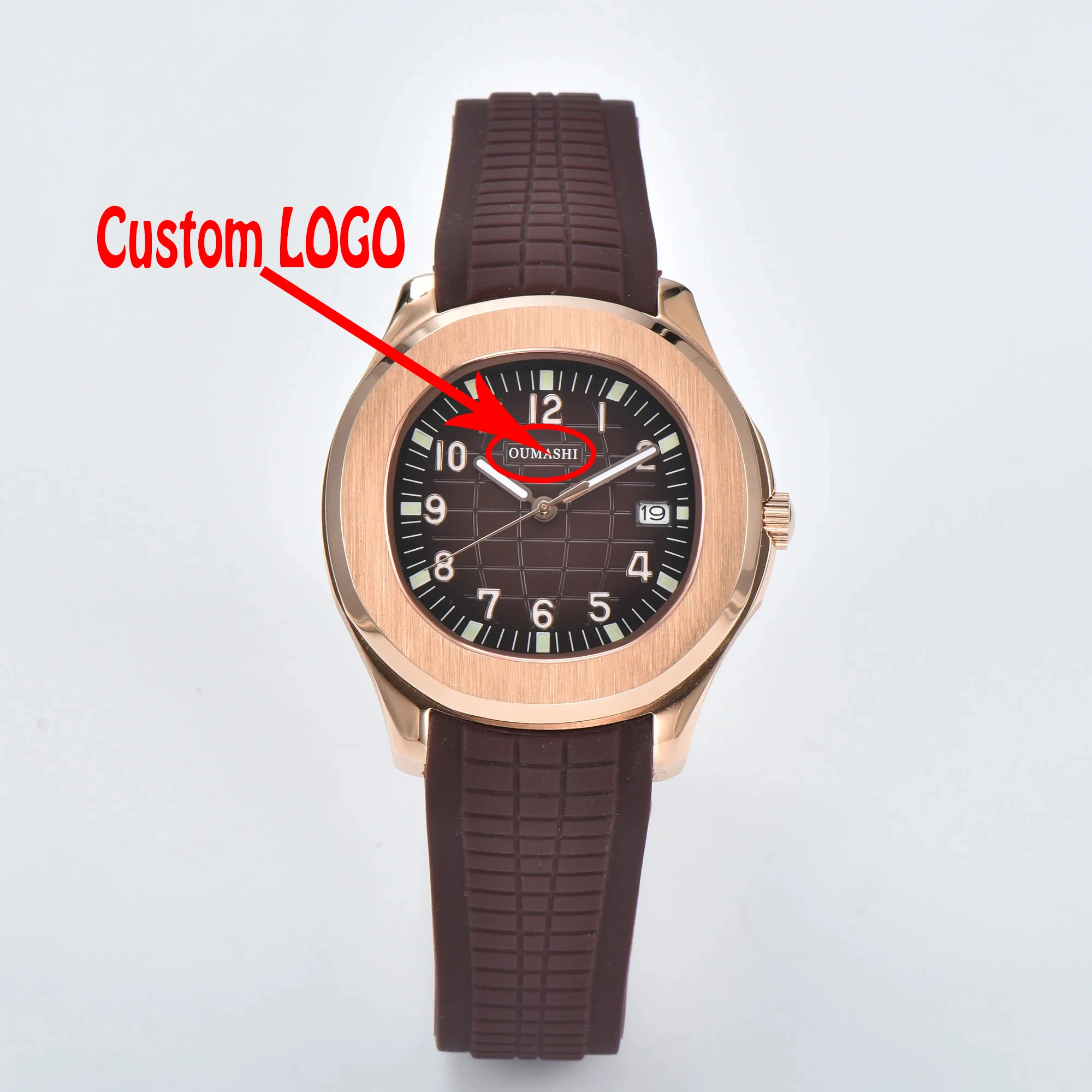 Custom LOGO 40mm Men Watch Luxury Automatic NH3 Series 35 36 Movement Stainless Steel Leisure Simple Sapphire 10Bar Waterproof