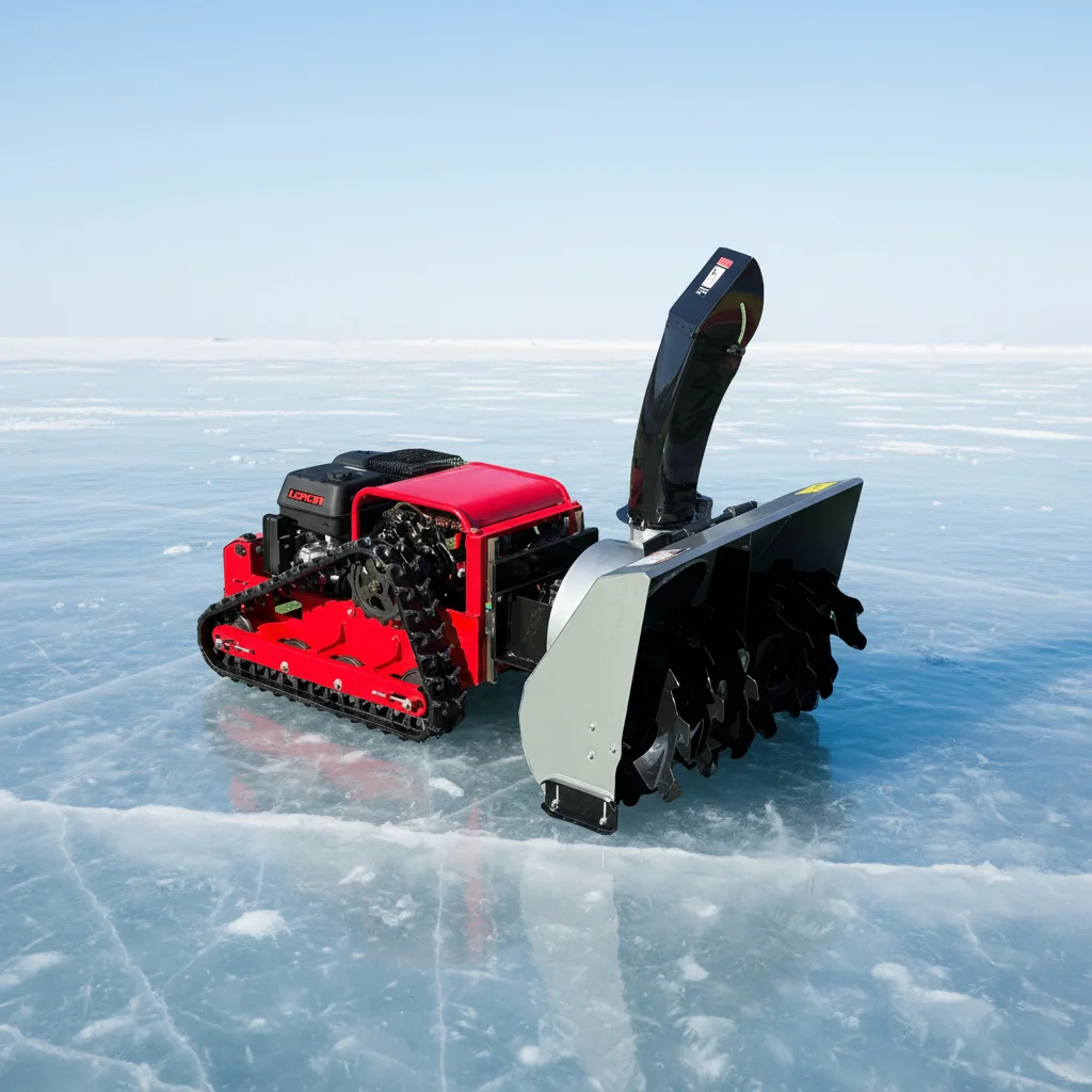Mini Remote Control Snow Blower Petrol PTO Industrial Commercial High Powered Smart Thrower Machine Rubber Track Winter Sweeper