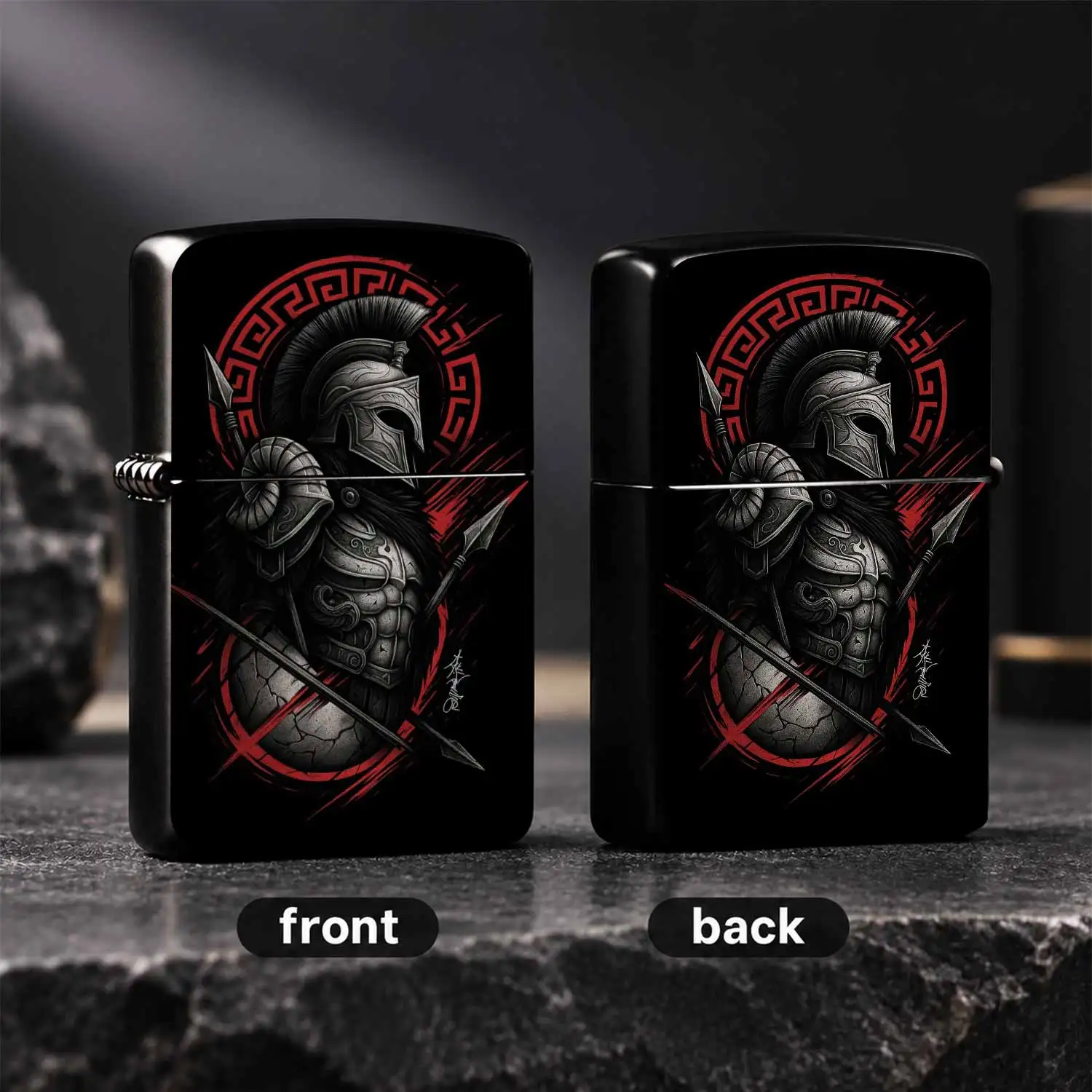 Vintage Spartan Themed Lighter, Exquisite Ancient Greek Pattern Portable Igniter, Cool Stylish Accessory For Daily Commute Outdoor Use, Ideal Unique Gift For History Enthusiasts, Multi-Scenario Practical Collectible Decor For Trendsetters A