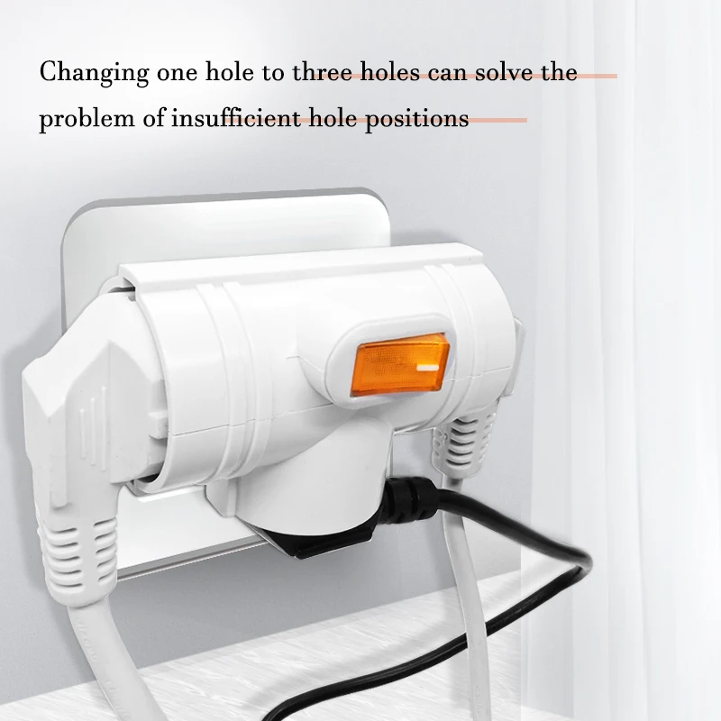 Wall Charger Adapter Power Socket Korea 4.8MM EU Plug to 3AC EU Socket 16A 250V Multif European Type Conversion Plug with Switch