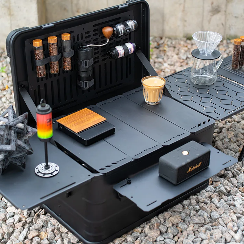 Outdoor camping aluminum alloy storage box 50 liters remodeled coffee box aluminum box camping box