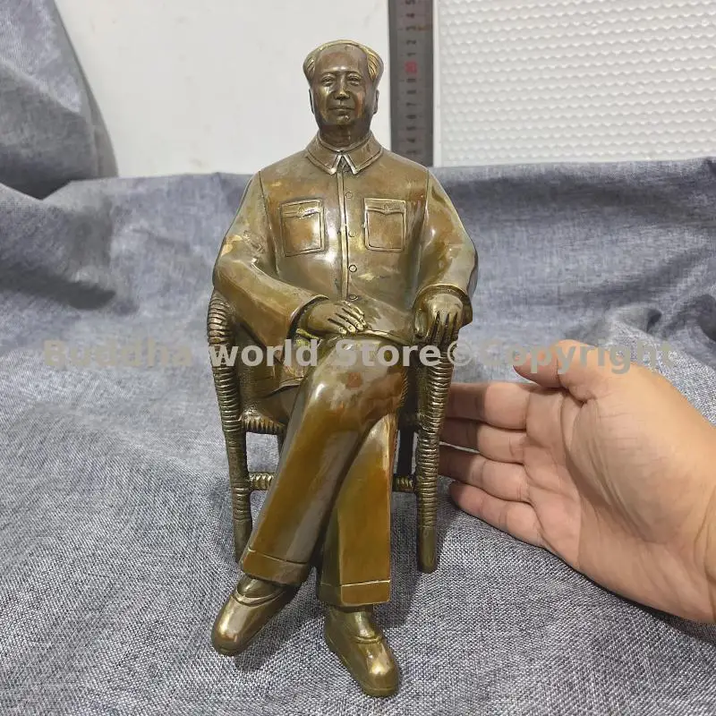 Bronze sculpture TOP Collection CHINA Founding figure World War II CHINA BEIJING Revolutionist 1966 sitting MAO ZEDONG statue