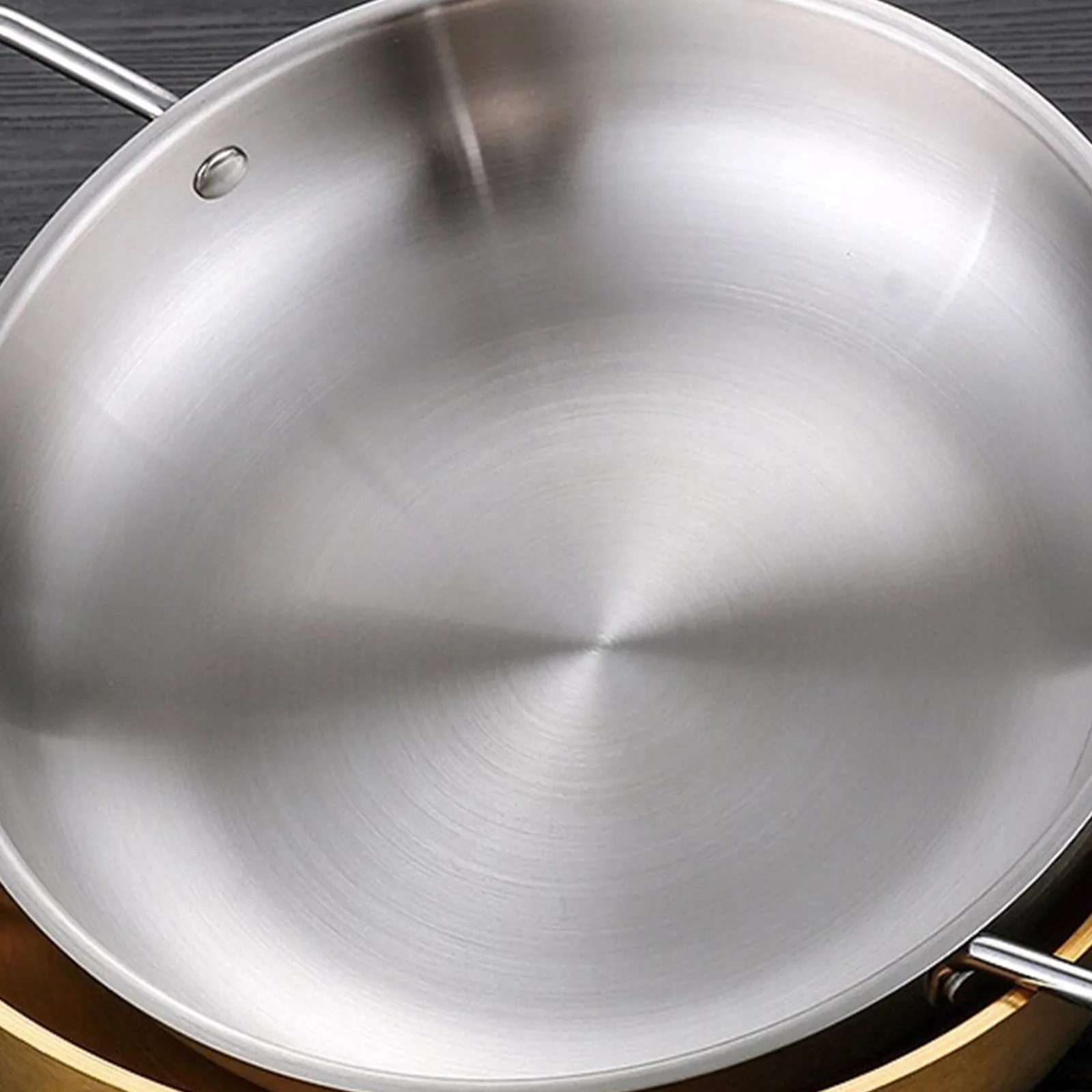 Seafood Stainless Steel Korean Style Pot Double Ear Soup Instant Noodles Gold Thick Durable Reinforced Bottomed Dry Pot view 6