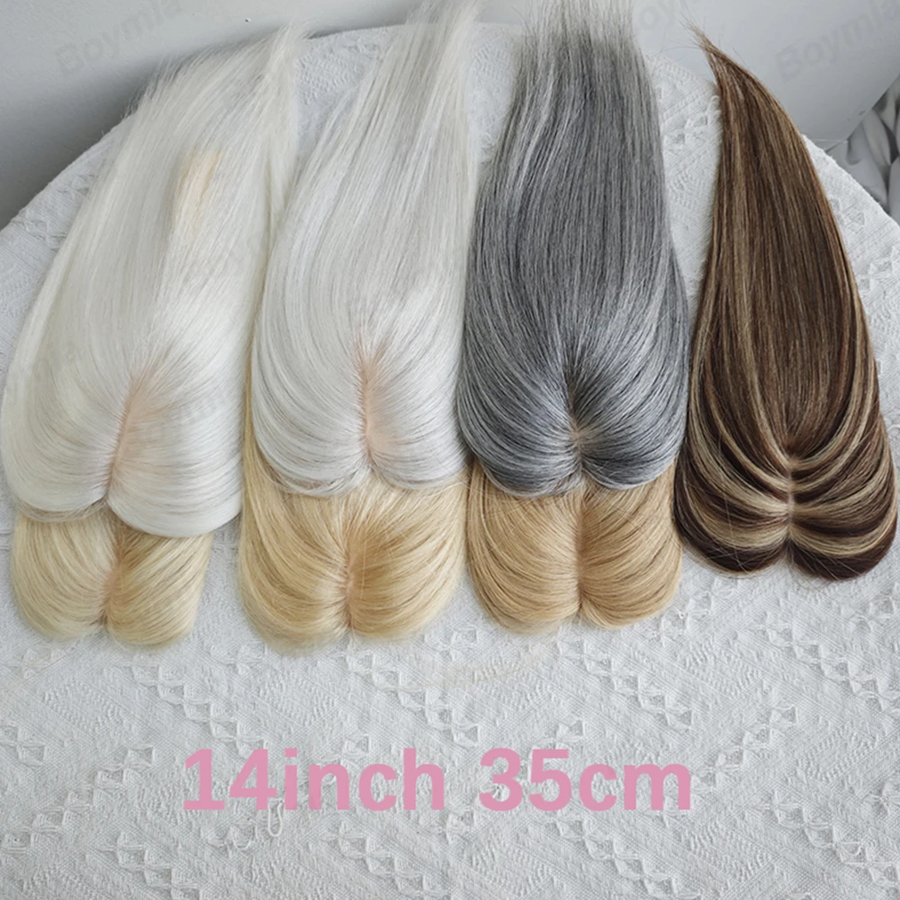 P4/27 الشعر البشري توبر 2 مقاطع مع غير مرئية الدانتيل الشعر القبعات العالية للنساء شعر مستعار طبيعي ل رقيقة الشعر توبر 5x9 سنتيمتر قاعدة